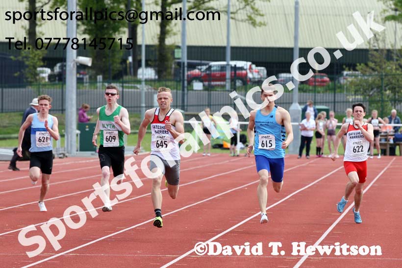 Mens under-20s 200 metres, 2019 North Eastern Track and Field Champs., Middlesbrough. Photo:  David T. Hewitson/Sports for All Pics